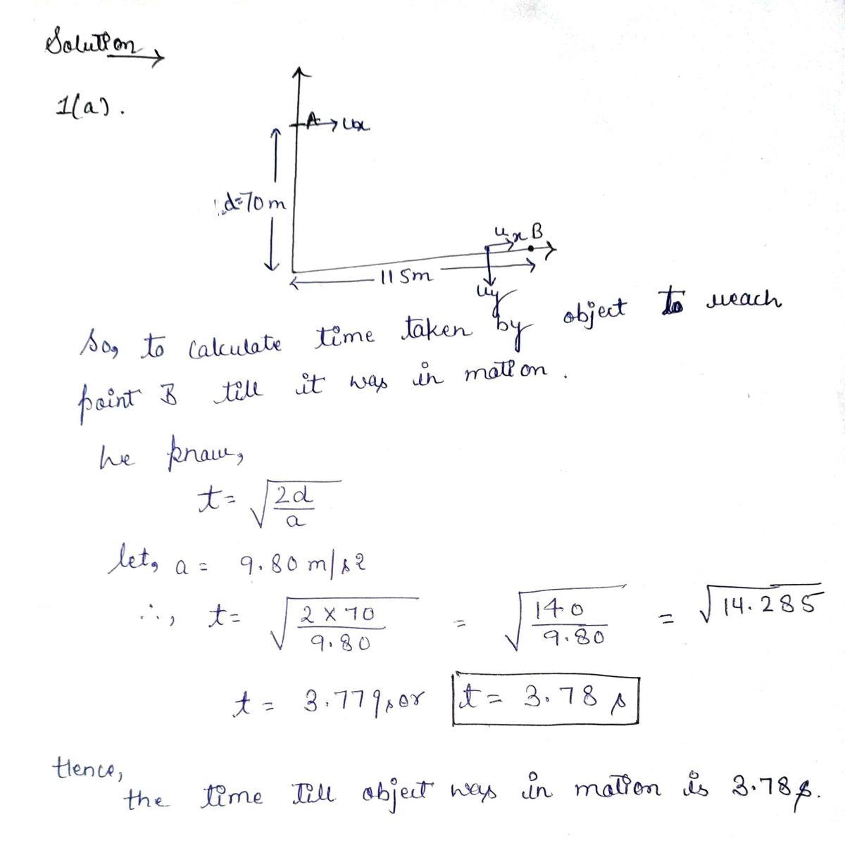 Physics homework question answer, step 1, image 1